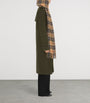 Beige Cashmere Check Hooded Scarf