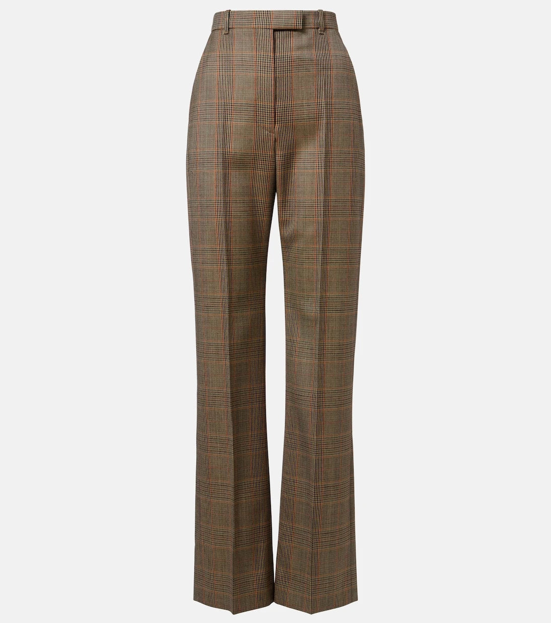 McQueen - Country Check high-rise wool straight pants