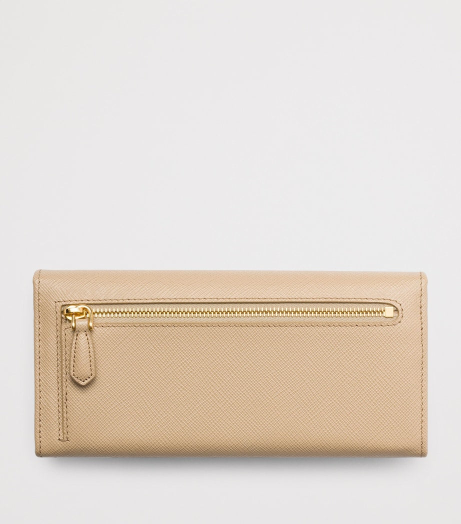 Prada Neutral Large Saffiano Leather Wallet