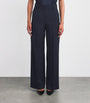 Weekend Max Mara Blue Virgin Wool Wide-Leg Trousers