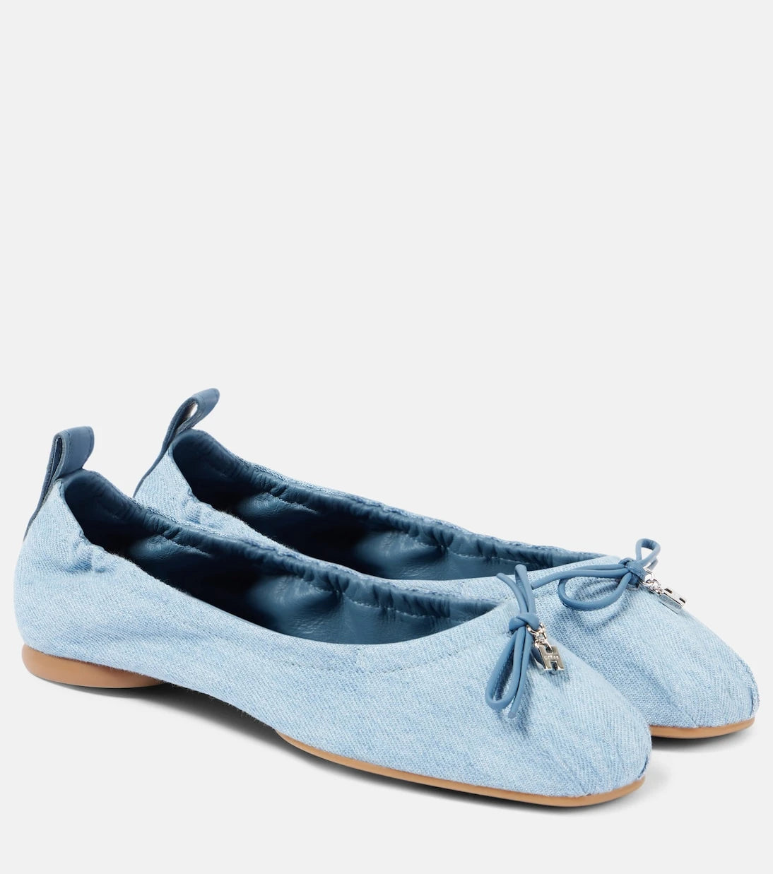 Hogan - H684 bow-detail denim ballet flats