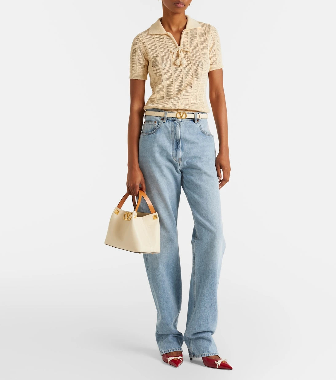 Valentino Garavani - VLogo Small leather top-handle bag