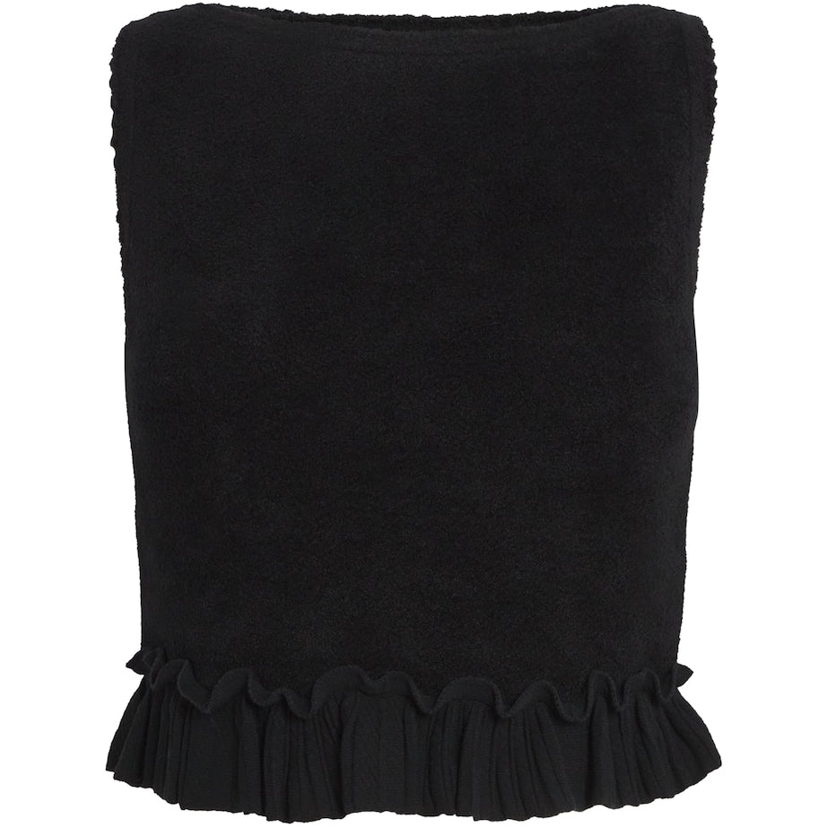 Black Knitted Crop Top