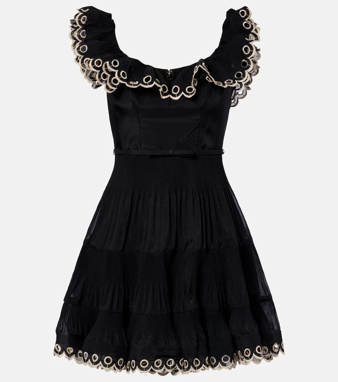 Zimmermann - Embroidered ruffled minidress