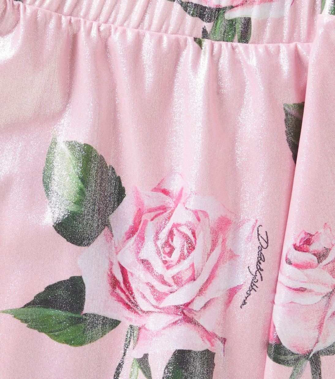 Dolce&Gabbana Kids - Floral lamé miniskirt