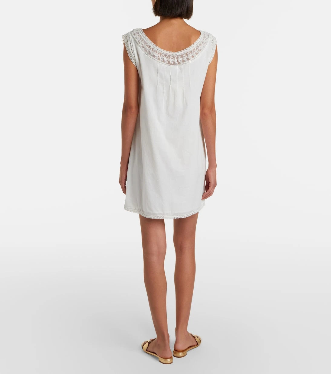Posse - Danielle lace-trimmed cotton minidress