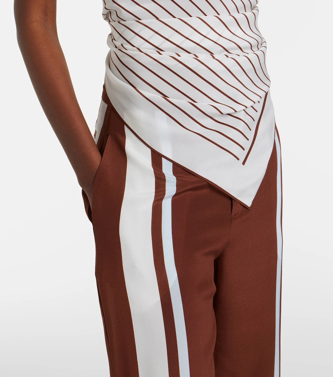 SIR - Marais striped halterneck silk top