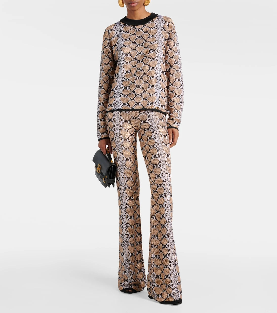 Balmain - Yılan desenli jakarlı kazak