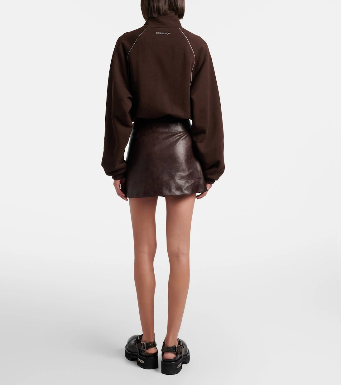 Balenciaga - Leather miniskirt
