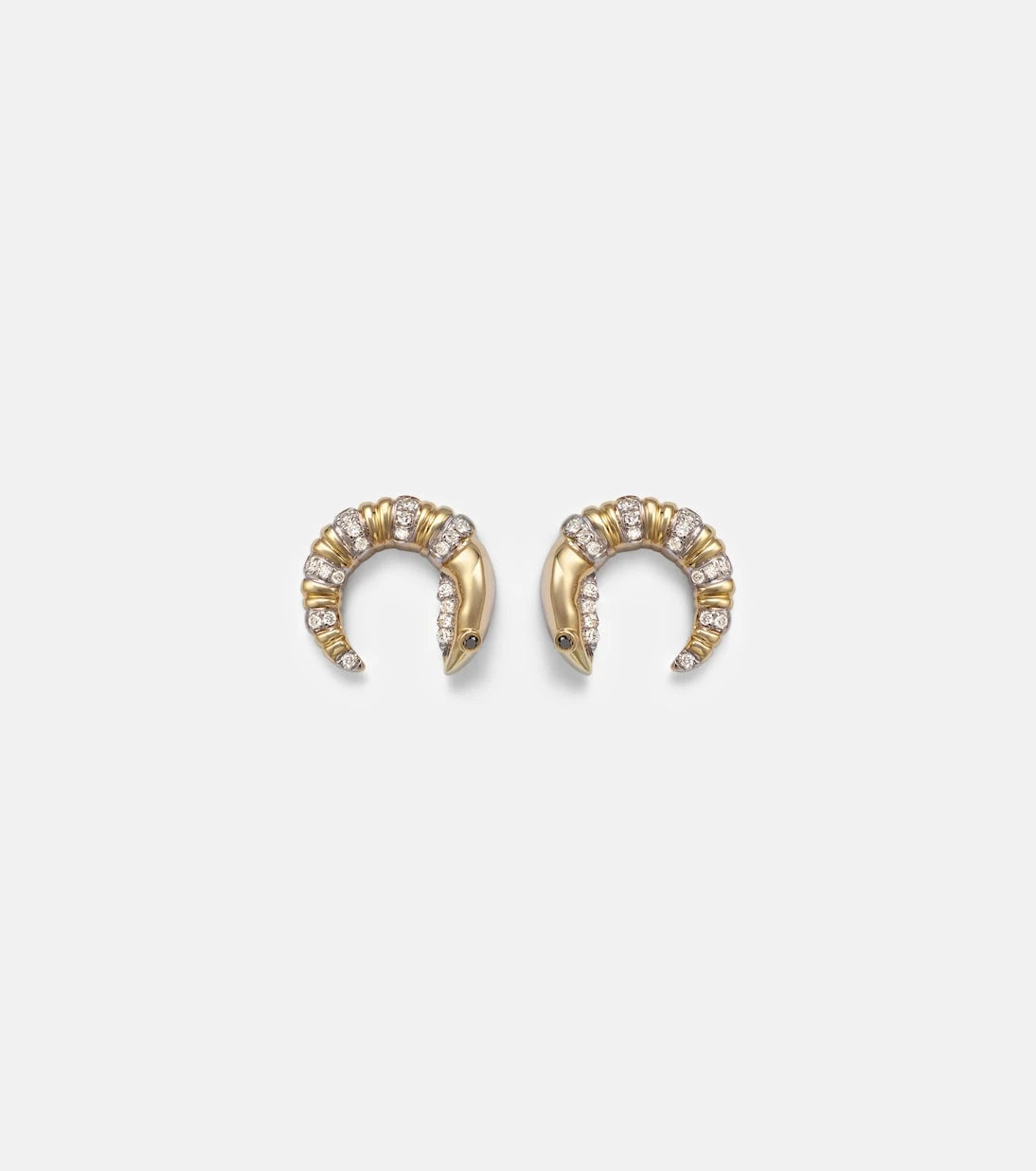 Yvonne Léon - Écrevisse 9kt gold earrings with diamonds