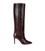 Paris Texas Burgundy Croc-Embossed Leather Knee-High Boots 85