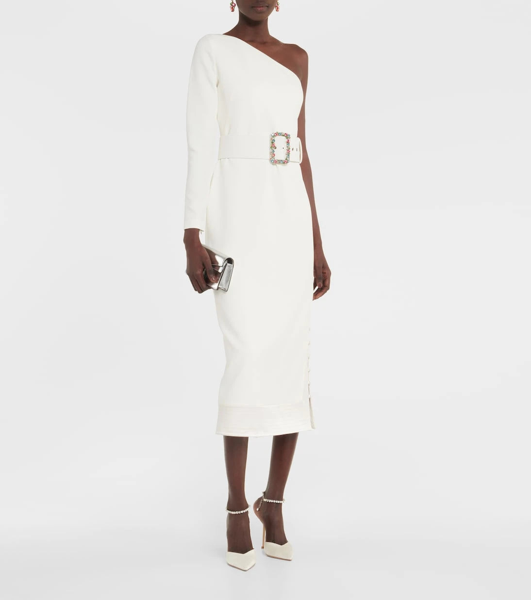 Safiyaa - Asymmetrical crêpe midi dress