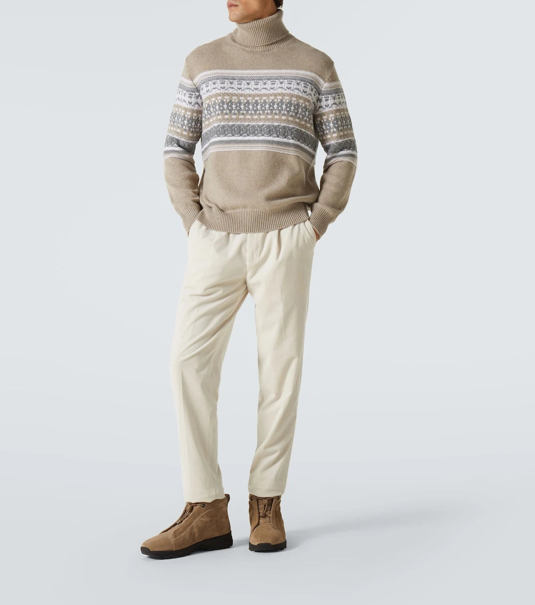 Zegna - Triple Stitch süet bilekli spor ayakkabı