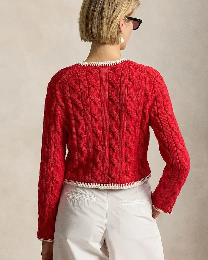 Polo Ralph Lauren Kadın Pamuklu COTTON-SWEATER-CARDIGAN Yelek
