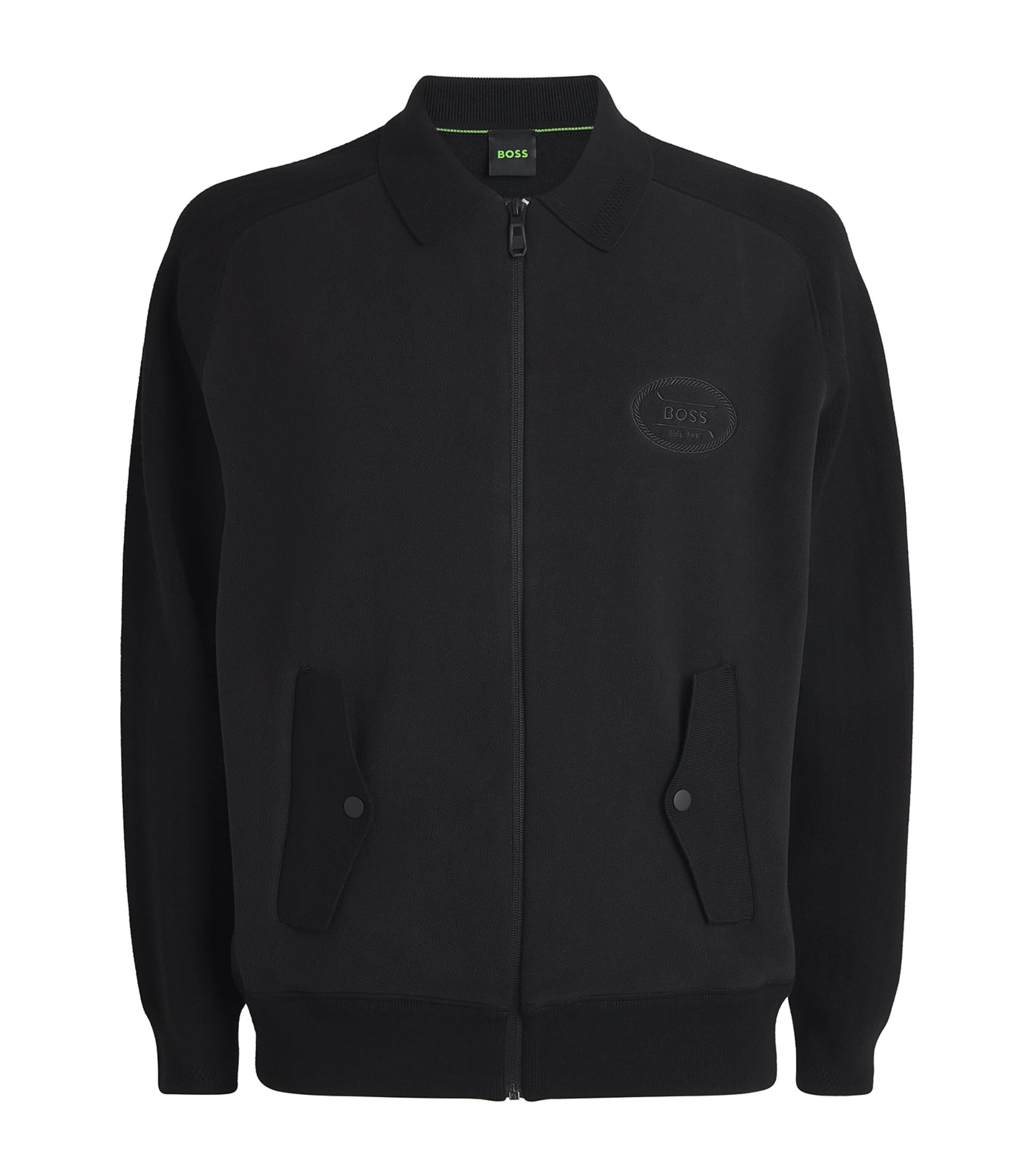 Black Fleece Logo Polo Jacket