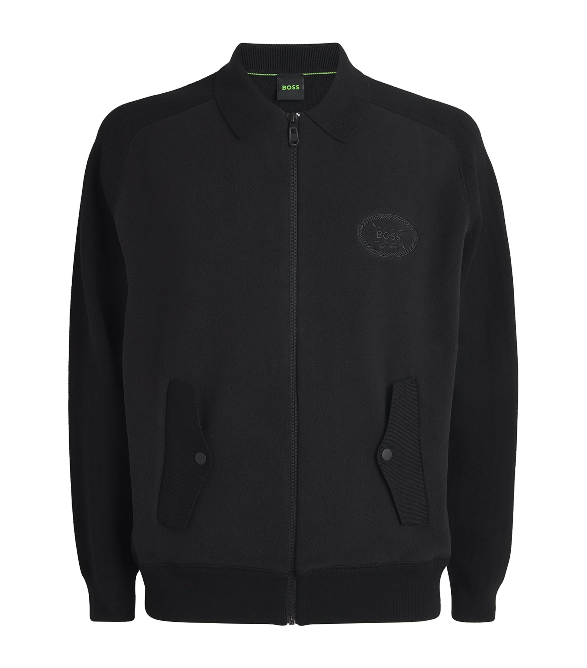 Black Fleece Logo Polo Jacket