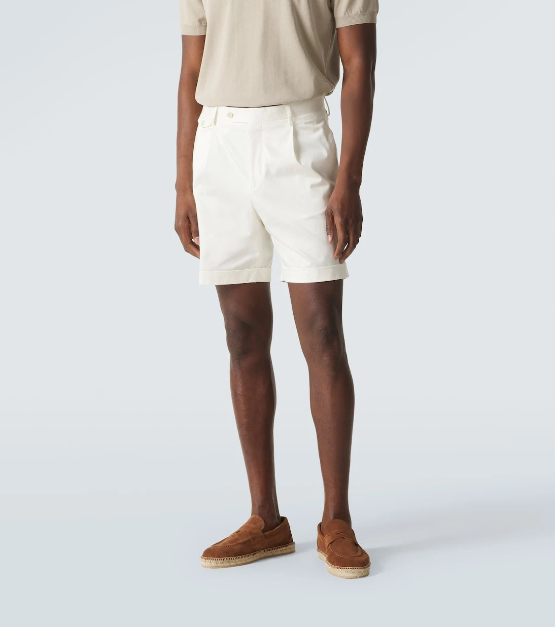 Lardini - Pleated cotton-blend Bermuda shorts