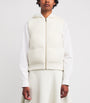 Fabiana Filippi White Wool-Silk-Cashmere-Blend Hooded Gilet