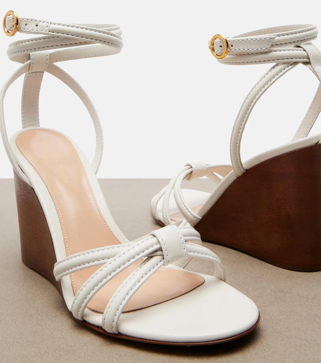 Gianvito Rossi - Deri dolgu topuklu sandalet