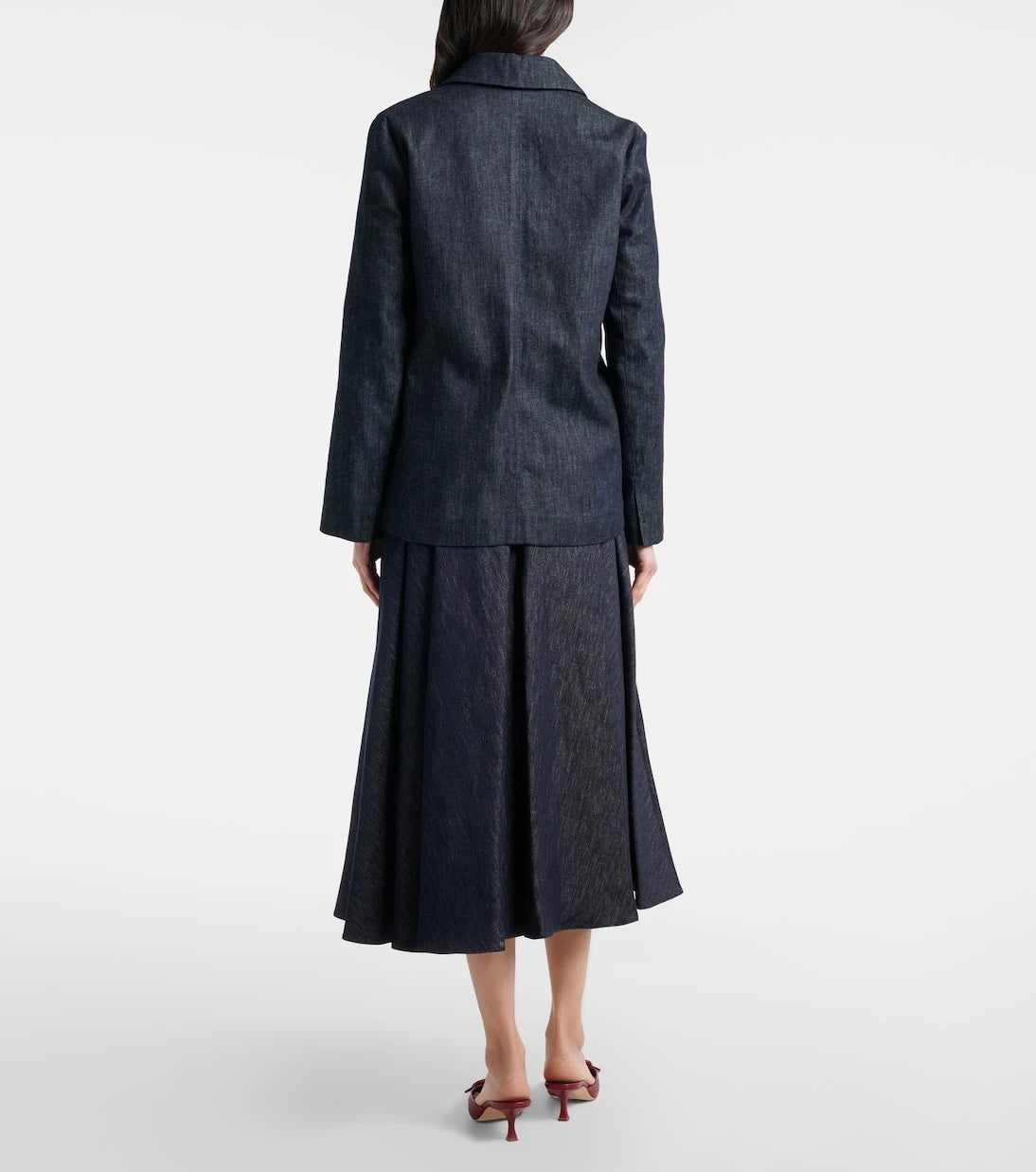 'S Max Mara - Pleated denim midi skirt