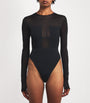 Nensi Dojaka Black Long-Sleeve Angular Bodysuit