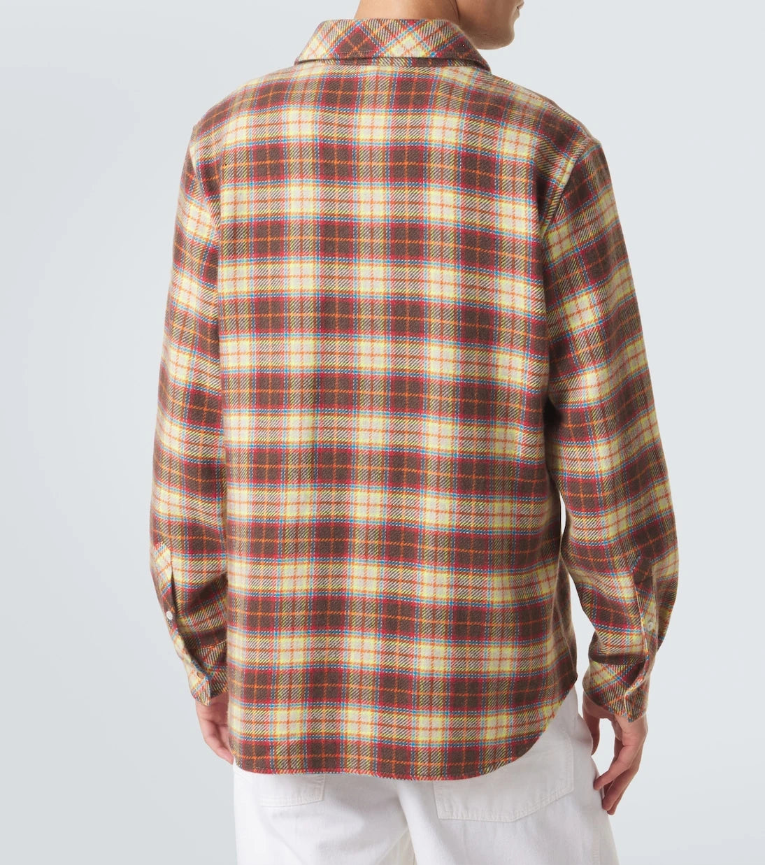 God's True Cashmere - Plaid cashmere shirt with sunstone