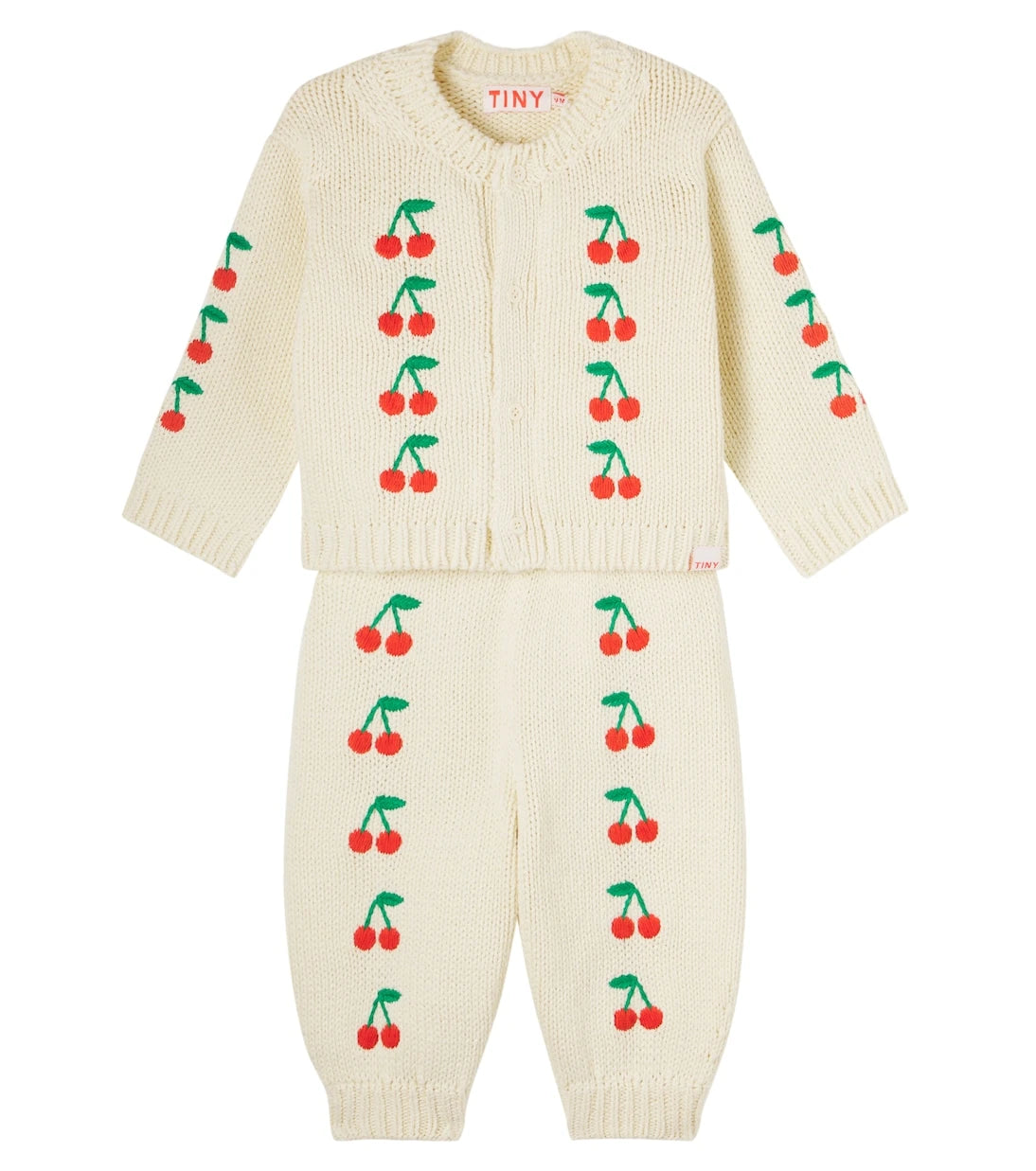 Tinycottons - Baby embroidered cotton cardigan and pants set