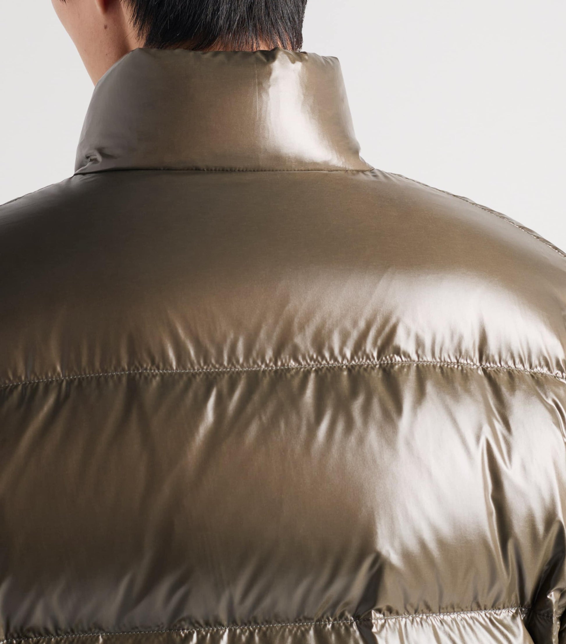 Green Re-Nylon Logo Puffer Jacket