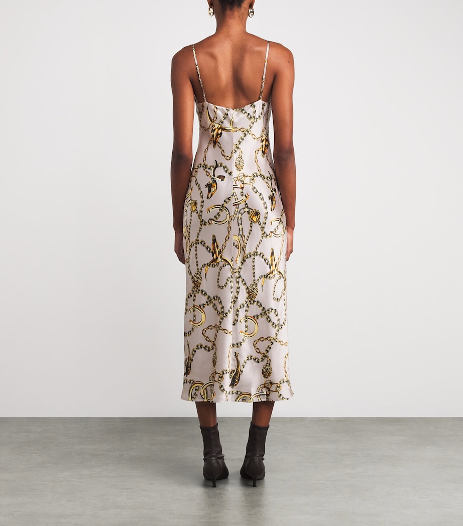 L'Agence Multi Silk Seridie Midi Dress