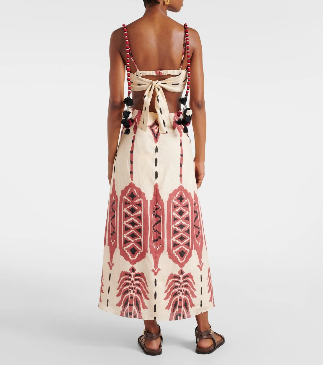 Johanna Ortiz - Embroidered printed linen midi dress
