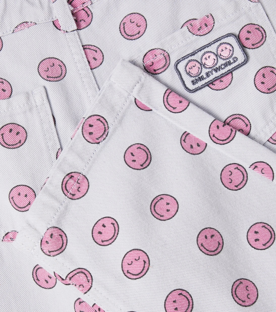 The New Society - Smiley printed cotton straight jeans