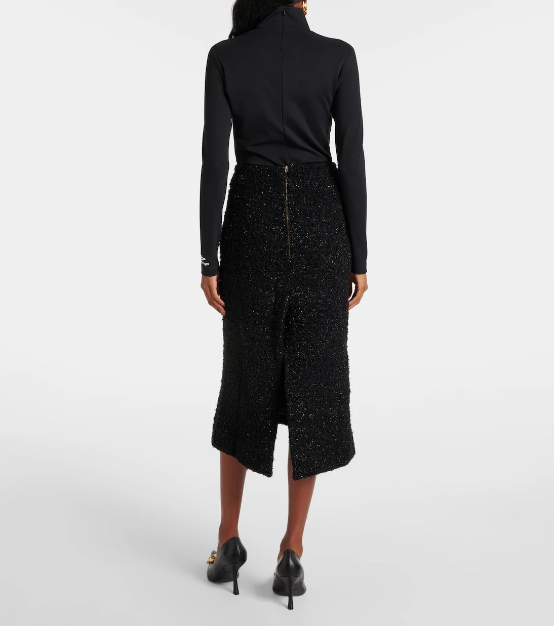 Balenciaga - Cotton-blend tweed midi skirt