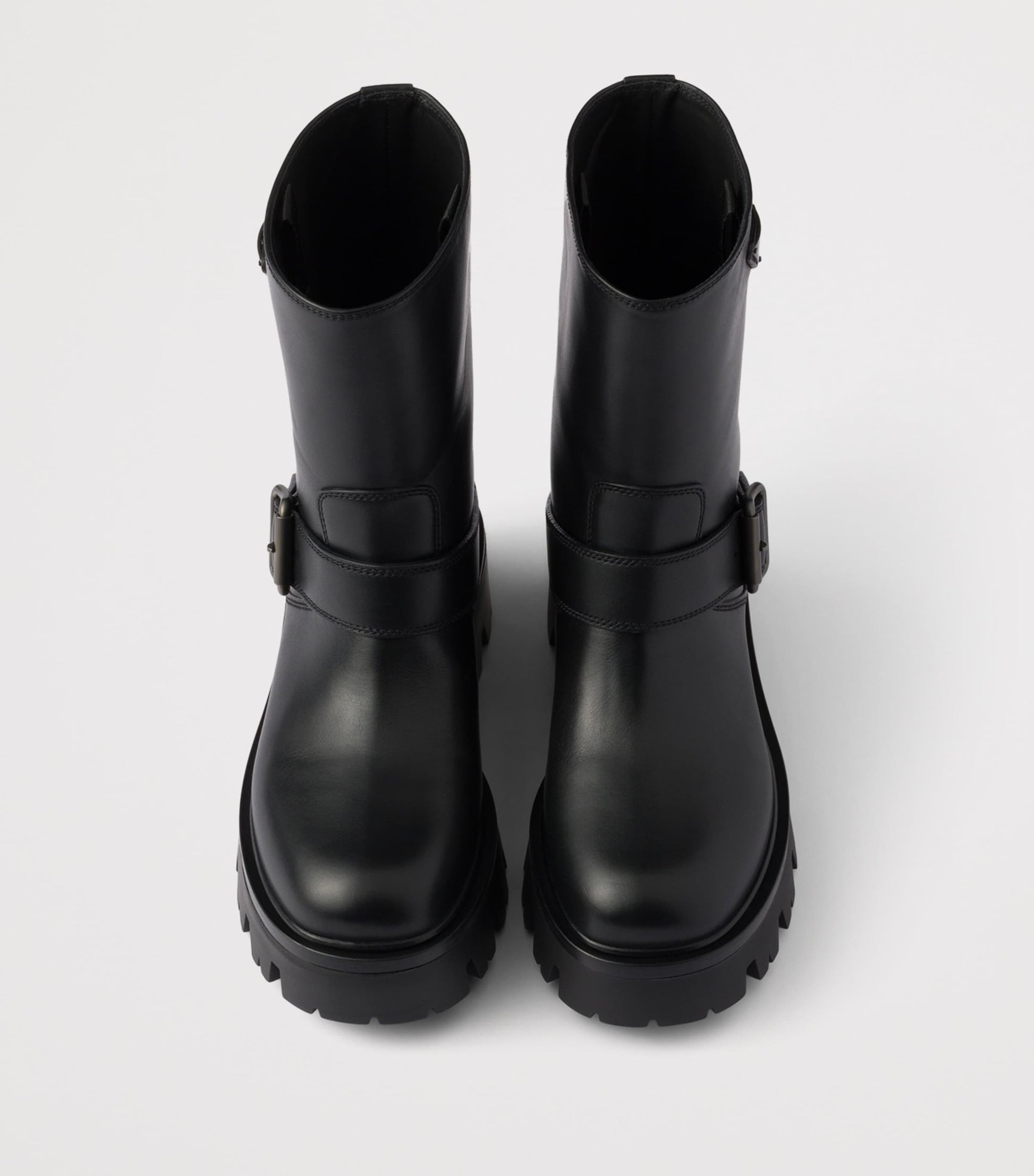 Prada Black Leather Biker Boots