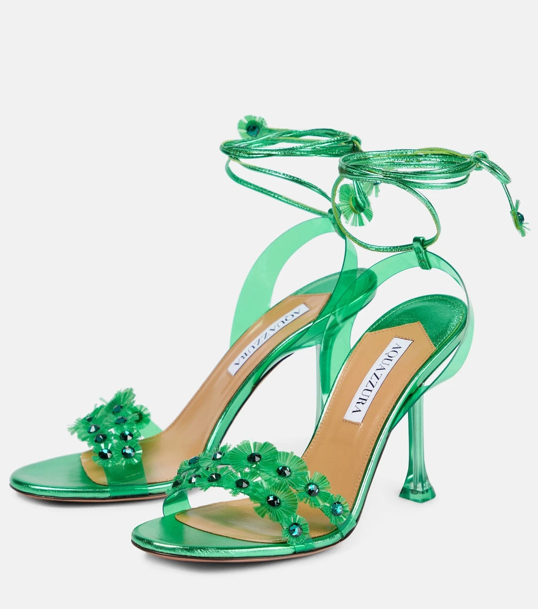 Aquazzura - صنادل بي في سي "ميتيورايت" مزينة بزخارف