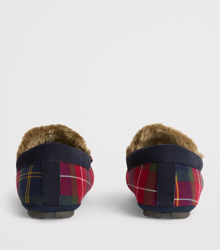Suede Tartan Monty Slippers