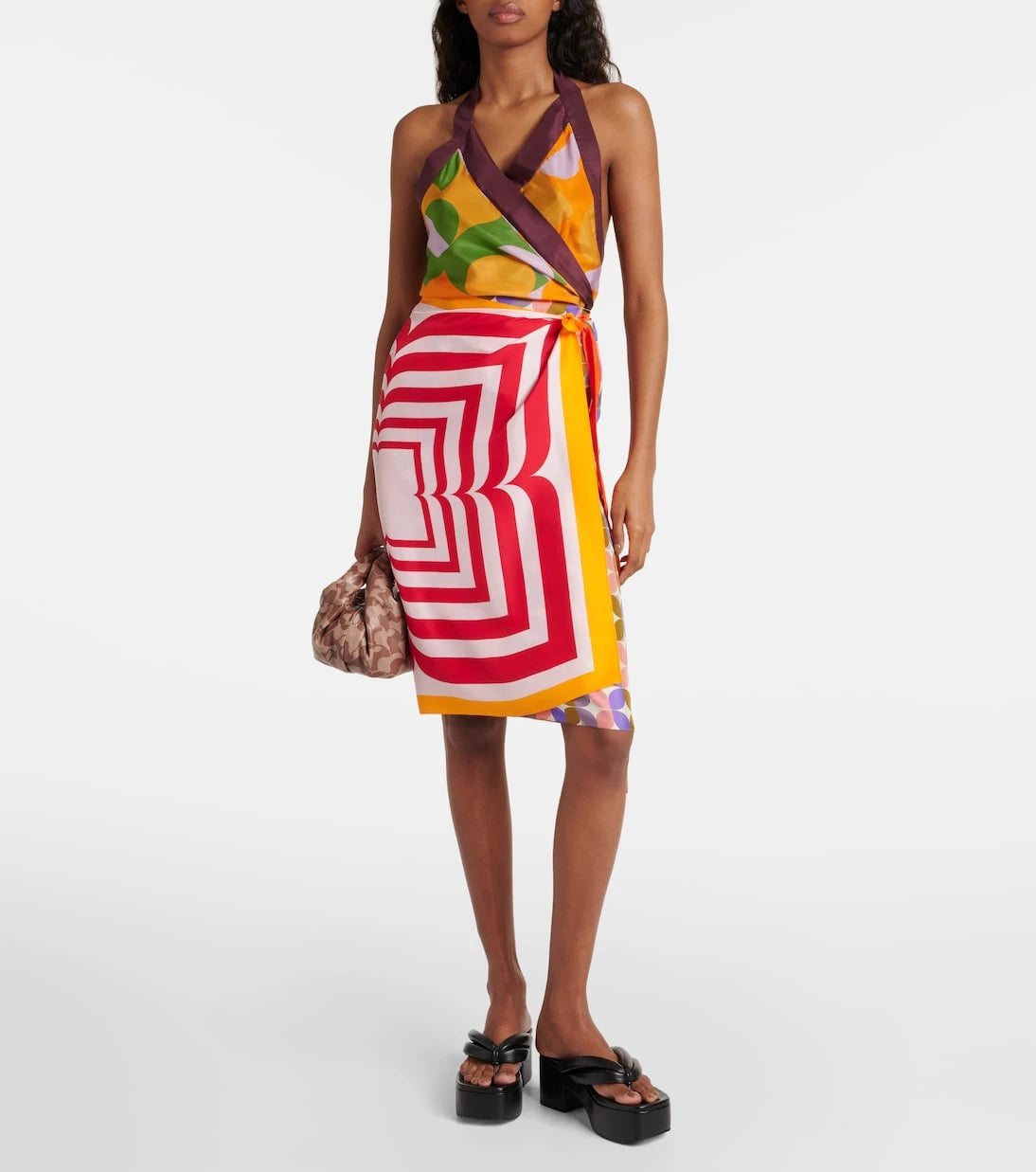 Dries Van Noten - Printed halterneck silk pongee top