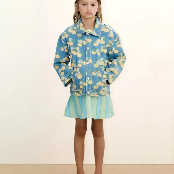 Детско дънково яке Tinycottons ORANGES JACKET