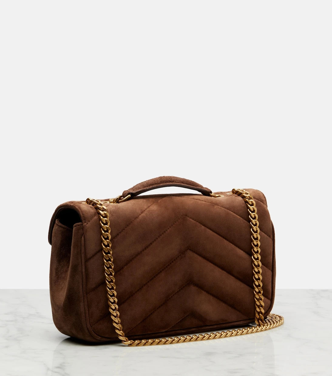 Saint Laurent - Loulou Small matelassé suede shoulder bag