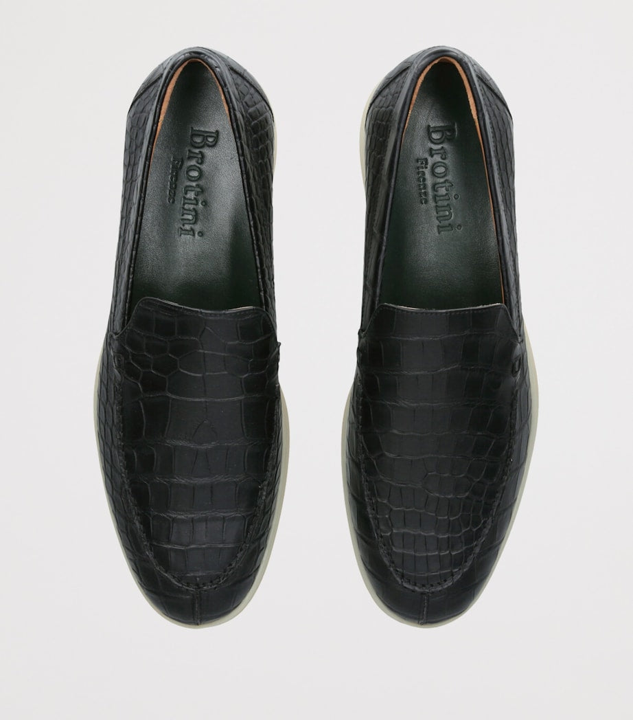 Brotini Alligator Skin Loafers