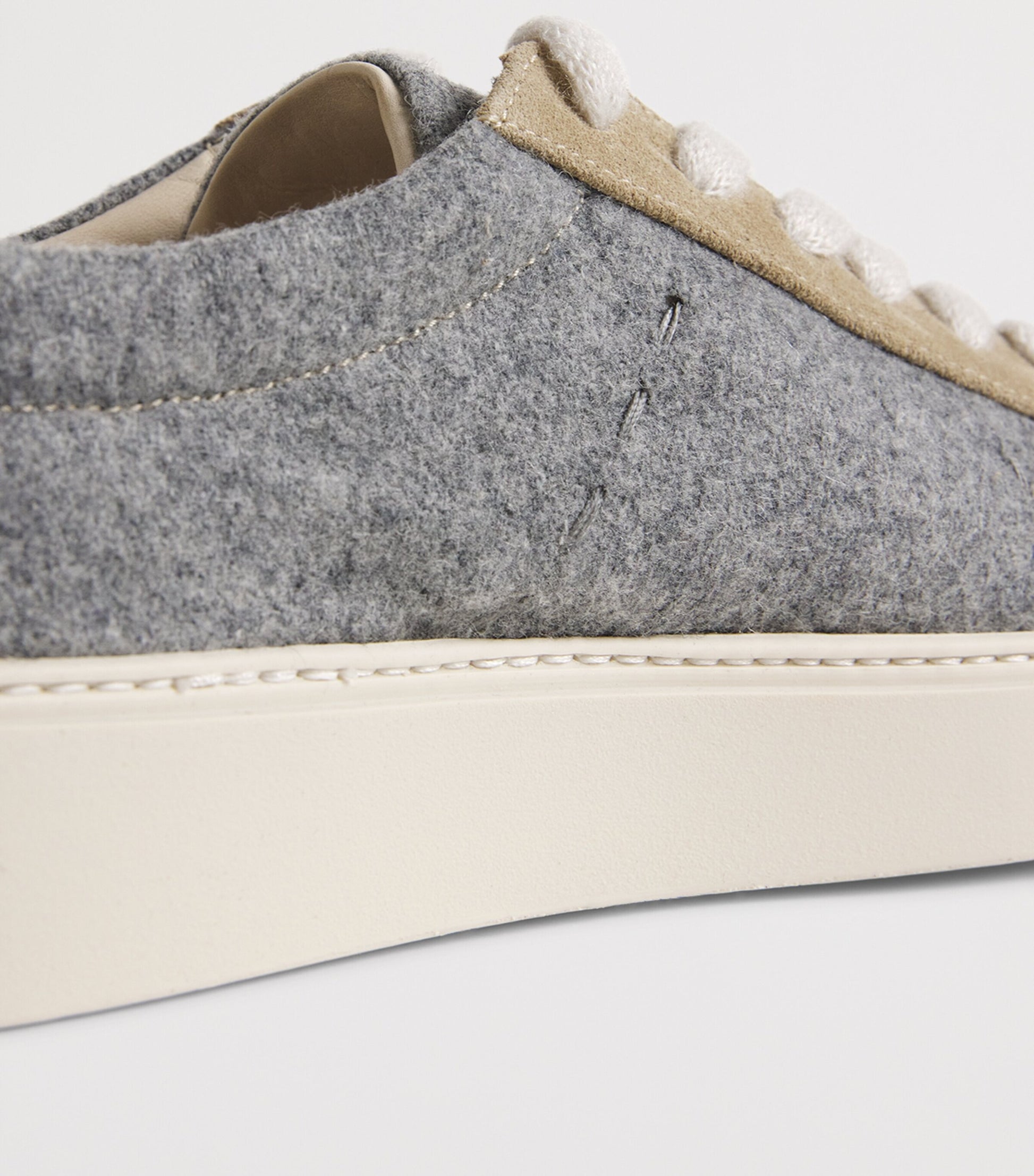 Eleventy Wool Suede-Trim Sneakers