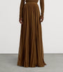 Ralph Lauren Collection Brown Chiffon Pleated Marsha Maxi Skirt