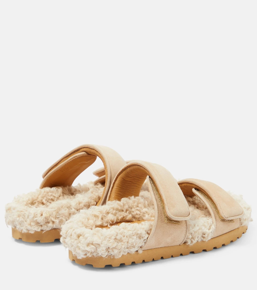 Gia Borghini - Alvine suede and shearling slides