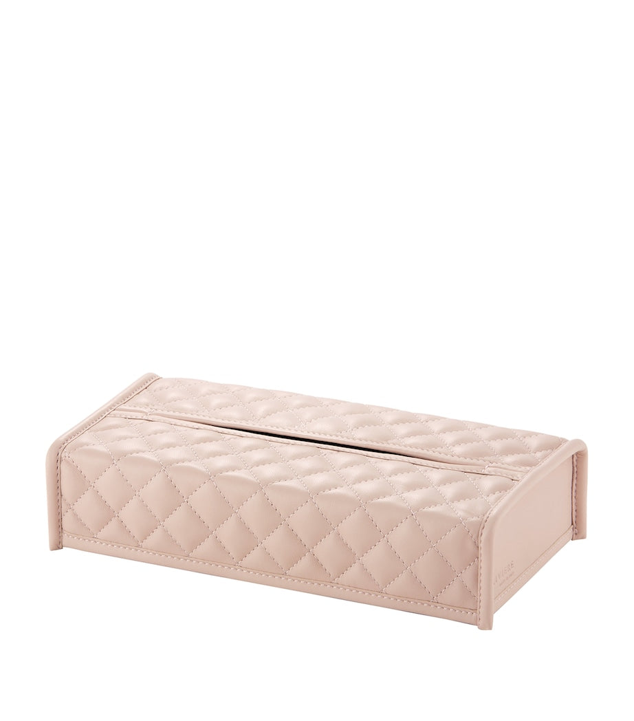Quilted Leather Rectangle Tissue Box