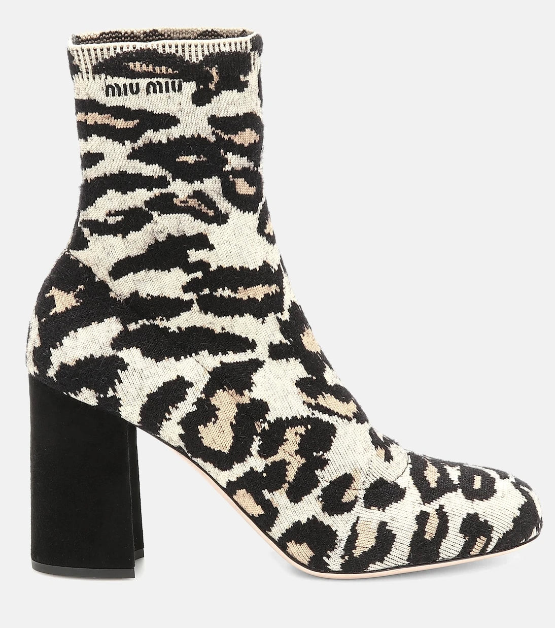 Miu Miu - Leopard-print jacquard ankle boots