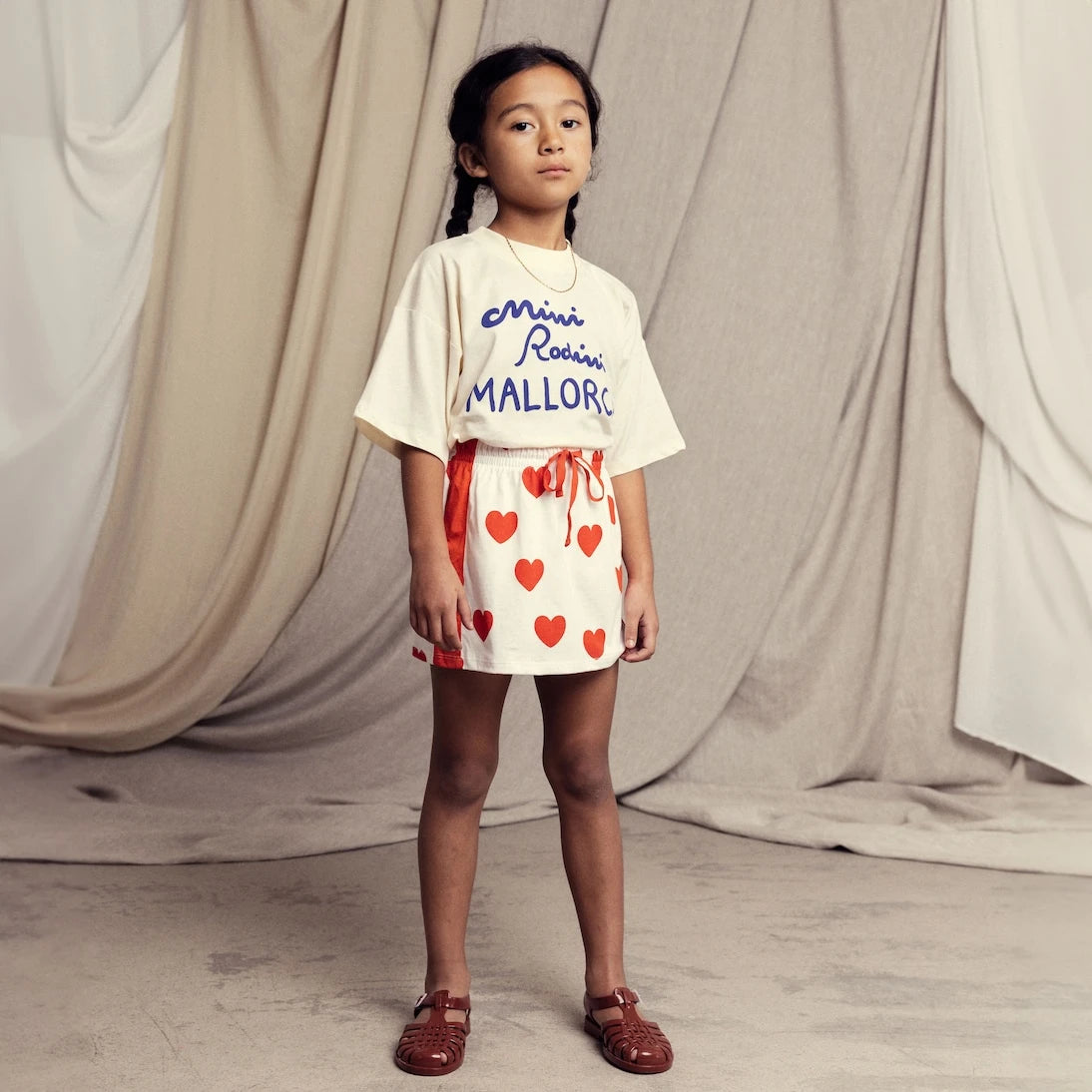 Mini Rodini - Hearts cotton skirt
