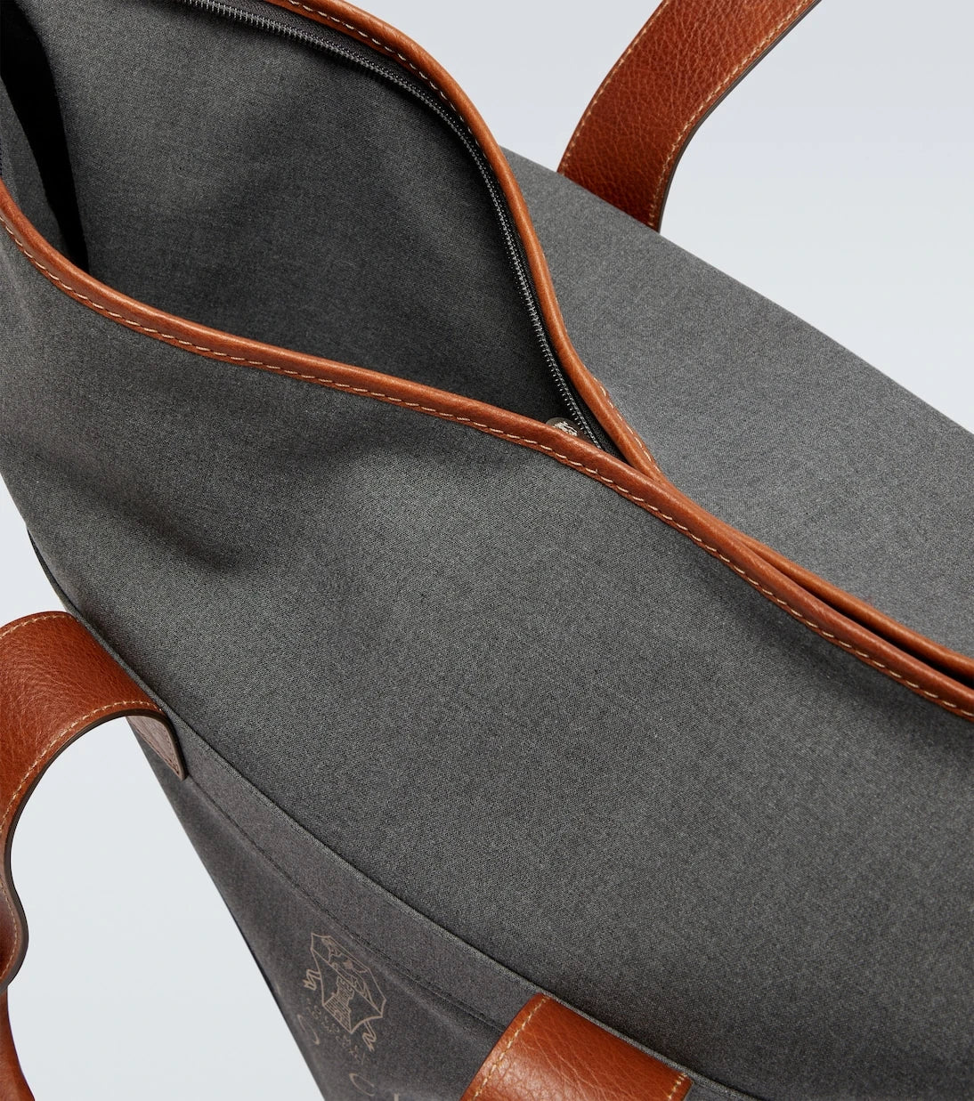 Brunello Cucinelli - Leather-trimmed canvas garment bag
