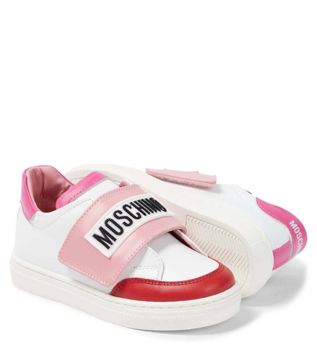 Moschino Kids - أحذية رياضية جلدية بشعار