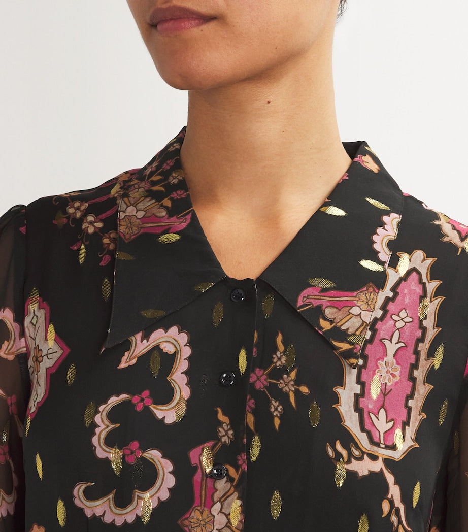 Silk Dylan Midi Dress BLACK