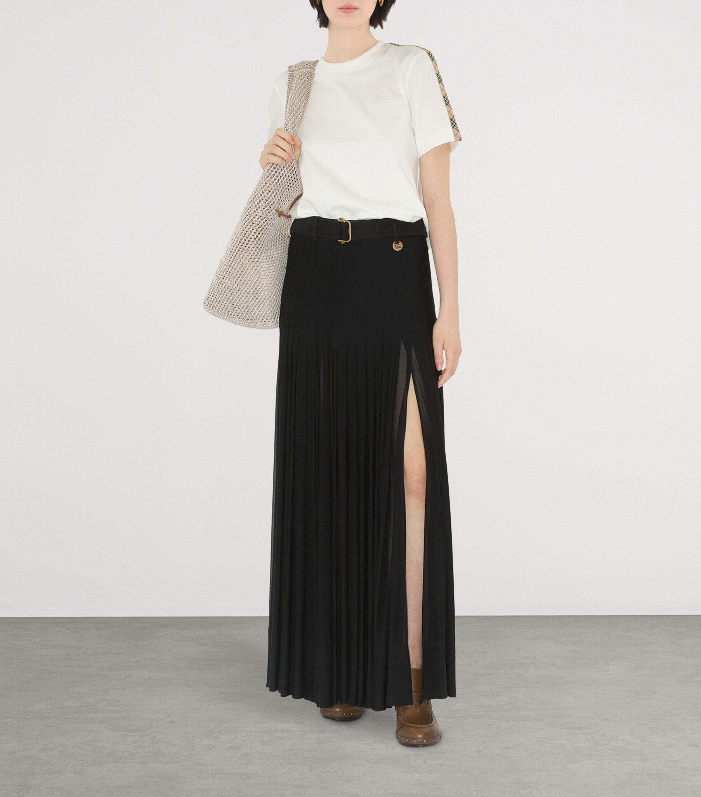 Ivory Cotton Stripe-Trim EKD T-Shirt