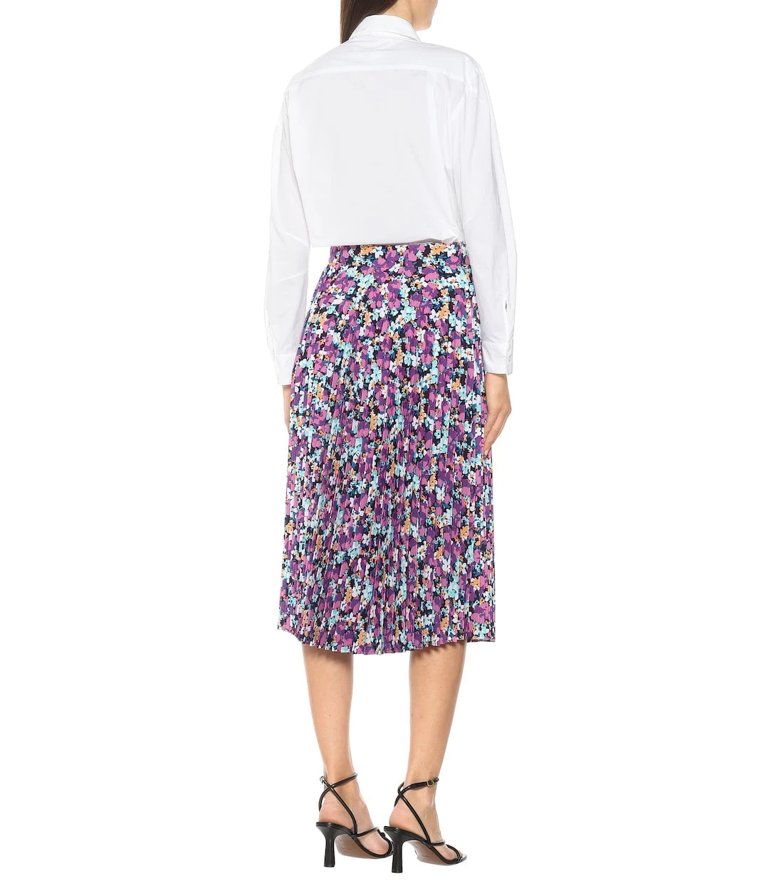Plan C - Floral pleated midi skirt